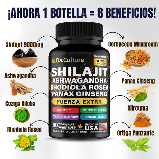 Fórmula Avanzada 8 en 1  Shilajit Blend Premium - BLACK FRIDAY